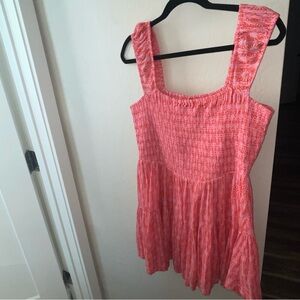 Free People Annie Mini Dress size M pink combo, can be worn as shirt
